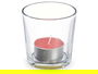 Acorde Portavelas Tealight Frutos Rojos 6 Horas Vidrio Cera Metal 7x7x7cm (Set de 12)