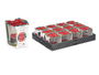 Acorde Portavelas Tealight Frutos Rojos 6 Horas Vidrio Cera Metal 7x7x7cm (Set de 12)