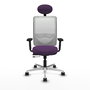 PIQUERAS Y CRESPO Silla de oficina Zulema con mecanismo Sincro/Traslack, Morado y Blanco