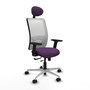 PIQUERAS Y CRESPO Silla de oficina Zulema con mecanismo Sincro/Traslack, Morado y Blanco