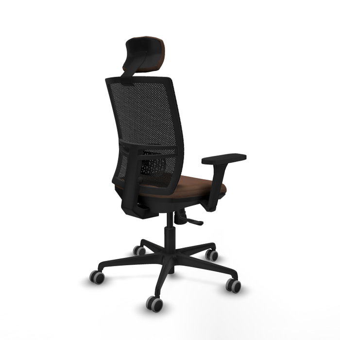 PIQUERAS Y CRESPO Silla de oficina Yunquera con mecanismo Sincro, Marrón oscuro y Negro PIQUERAS Y CRESPO Silla de oficina Yunquera con mecanismo Sincro, Marrón oscuro y Negro