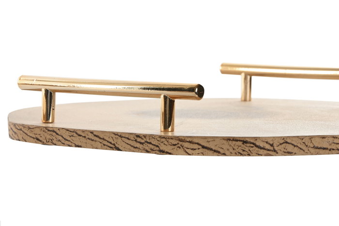 DKD Home Decor Centro de Mesa Tronco Tonco Alpino Marrón y Dorado