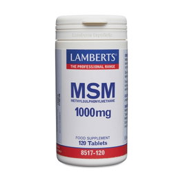 Lamberts MSM 1000 mg 120 comprimidos - Suplemento de azufre orgánico para articulaciones y tejidos