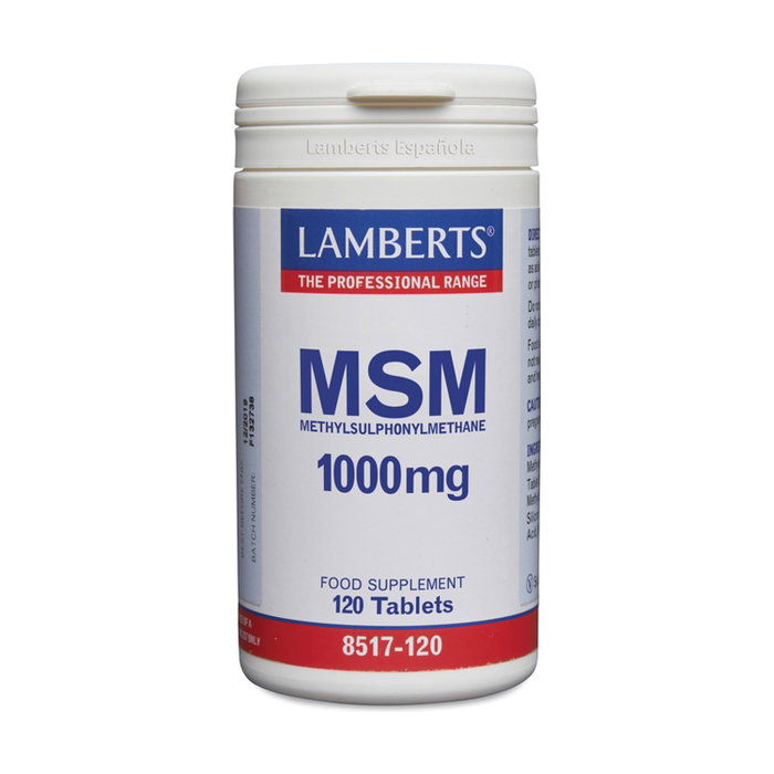 Lamberts MSM 1000 mg 120 comprimidos - Suplemento de azufre orgánico para articulaciones y tejidos Lamberts MSM 1000 mg 120 comprimidos - Suplemento de azufre orgánico para articulaciones y tejidos