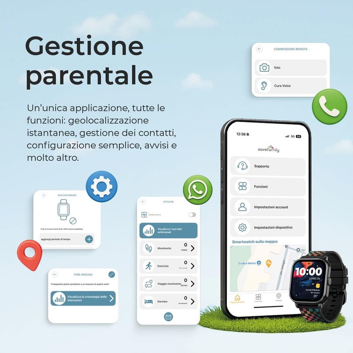 Smartwatch Save Family ICONIC2 BLACK 40 mm 1,44” Negro
