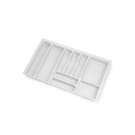 Emuca Cubertero Optima Vertex/Concept profundidad 500mm, tablero 16mm, módulo 800mm, Plástico, Blanco