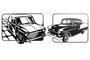 DKD Home Decor Decoración de Pared de Metal Coche Negro Surtido de 2