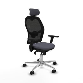 PIQUERAS Y CRESPO Silla de oficina Jorquera con mecanismo Sincro, Gris oscuro y Negro