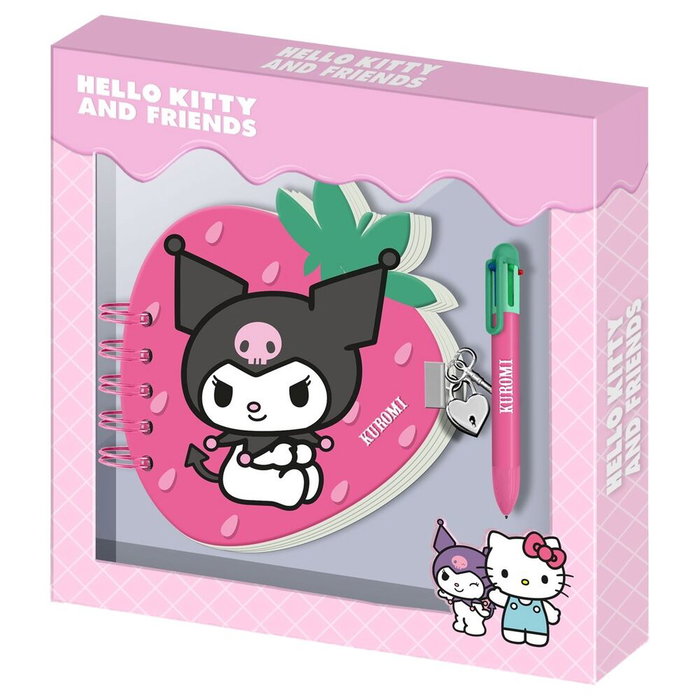 Karactermania Pack de Diario Fresa y Bolígrafo de 6 Colores Kuromi Karactermania Pack de Diario Fresa y Bolígrafo de 6 Colores Kuromi