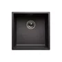 NORD INOX Fregadero de cocina empotrado 1 recipiente + 1 desagüe de cesta sin escurridor - Resina - 40 x 40 x 20 cm - Negro