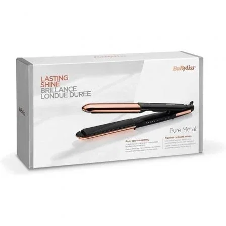 Plancha para el Pelo BaByliss Pure Metal ST481E/ Negra y Oro Rosa