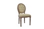 DKD Home Decor Silla Versailles Beige Rubberwood y Lino 44 cm largo x 96 cm alto x 50 cm ancho, Incluye Medallón y Asiento a 50 cm (2 Unidades)