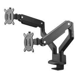 One for All Soporte de Monitor Dual DM 4210, Soporte para 2 Pantallas, Peso 10 kg, Tamaño Pantalla 13" a 35", Montaje Pinza/Atornillado, Negro