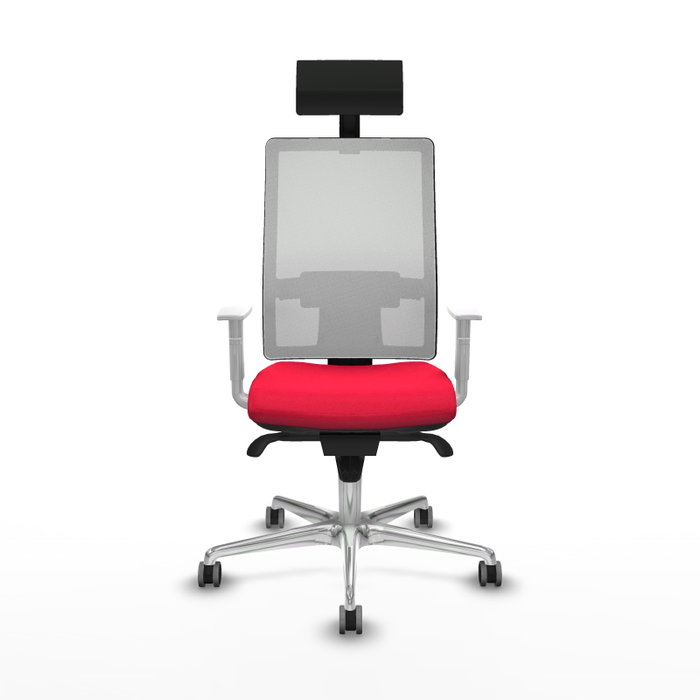 PIQUERAS Y CRESPO Silla de oficina Horna con mecanismo Sincro, Rojo y Blanco