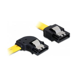 DeLOCK Cable SATA 6 Gb/s de 0,5 m Amarillo Angulado a la Izquierda