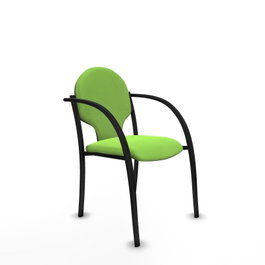 PIQUERAS Y CRESPO Silla Hellín tapizada en tela color Pistacho con brazos fijos
