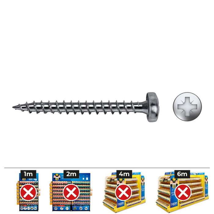 Celo Tornillo para Madera Velox B, Cincado, Rosca Completa, Alomado, PZ2, Ø3.5 x 15 mm, Caja de 1000 Unidades Celo Tornillo para Madera Velox B, Cincado, Rosca Completa, Alomado, PZ2, Ø3.5 x 15 mm, Caja de 1000 Unidades