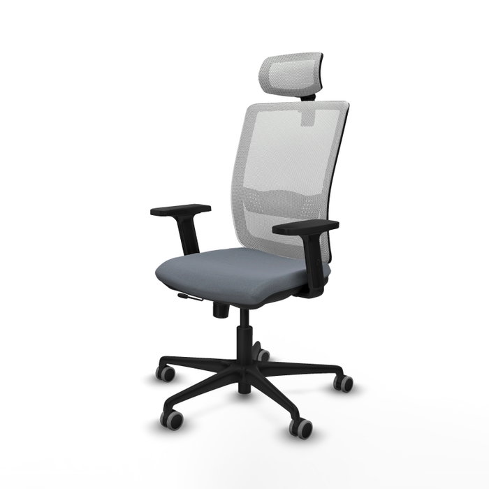 PIQUERAS Y CRESPO Silla de oficina Haches con mecanismo Sincro/Traslack, Gris y Blanco PIQUERAS Y CRESPO Silla de oficina Haches con mecanismo Sincro/Traslack, Gris y Blanco