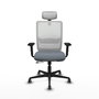 PIQUERAS Y CRESPO Silla de oficina Haches con mecanismo Sincro/Traslack, Gris y Blanco