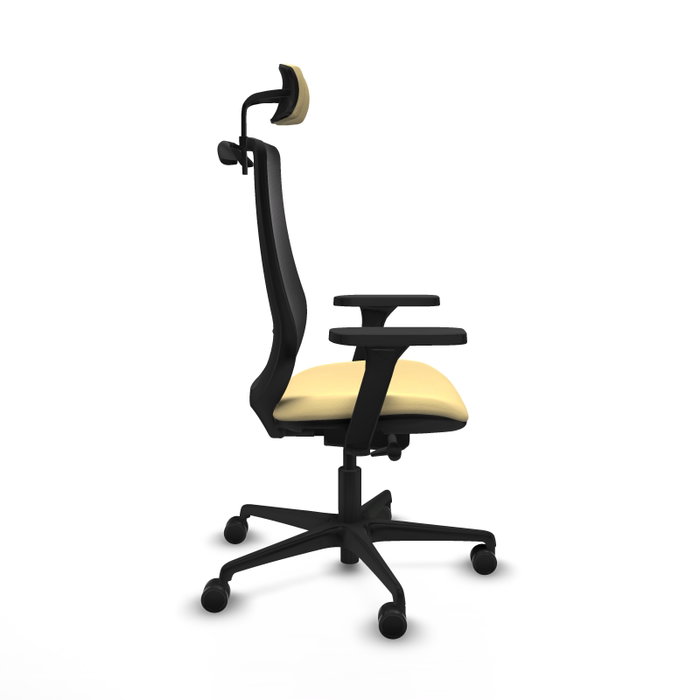 PIQUERAS Y CRESPO Silla de oficina Mardos con mecanismo Sincro/Traslack, Crema y Negro