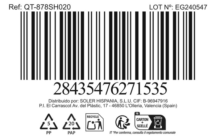 Quttin Sarten de Aluminio Forjado 20 cm con Mango Soft Full (6 Unidades)