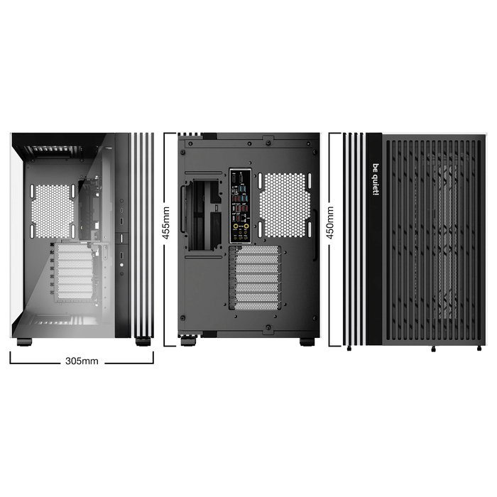 Be Quiet! Light Base 600 DX Caja PC Gaming Midi Tower Negro - Ventana Lateral, Iluminación RGB frontal, Soporte para ATX, 7 Ranuras, 40 cm VGA, 3x 120/140 mm Ventiladores