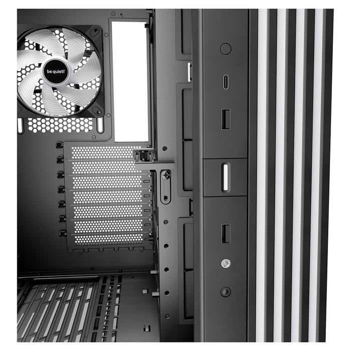 Be Quiet! Light Base 600 DX Caja PC Gaming Midi Tower Negro - Ventana Lateral, Iluminación RGB frontal, Soporte para ATX, 7 Ranuras, 40 cm VGA, 3x 120/140 mm Ventiladores