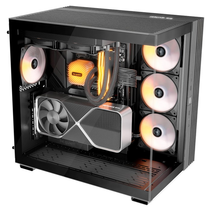 Be Quiet! Light Base 600 DX Caja PC Gaming Midi Tower Negro - Ventana Lateral, Iluminación RGB frontal, Soporte para ATX, 7 Ranuras, 40 cm VGA, 3x 120/140 mm Ventiladores