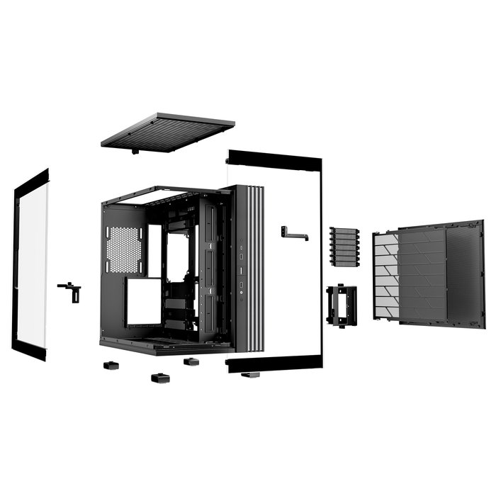 Be Quiet! Light Base 600 DX Caja PC Gaming Midi Tower Negro - Ventana Lateral, Iluminación RGB frontal, Soporte para ATX, 7 Ranuras, 40 cm VGA, 3x 120/140 mm Ventiladores