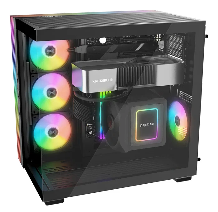 Be quiet! Light Base 600 DX Torre PC Gaming Negro ATX con Ventana Lateral, Iluminación RGB Frontal, Filtros Anti-Polvo, Soporte para 3 Ventiladores y USB Tipo-C