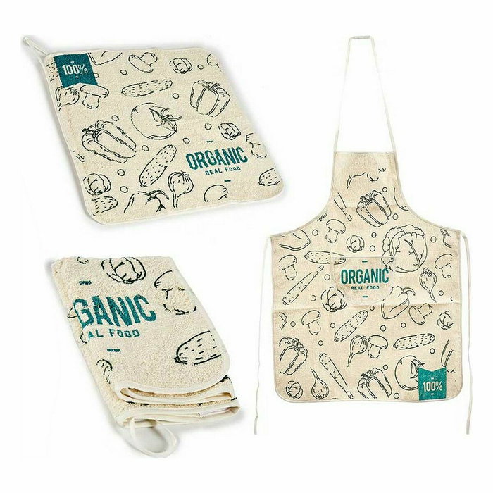 Set de Cocina Kinvara Organic Azul Blanco Poliéster 2 Piezas