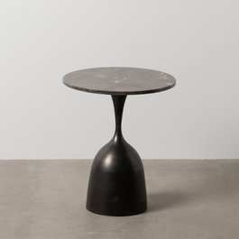 Mesita Negro Metal-Mármol 50 X 50 X 58 cm