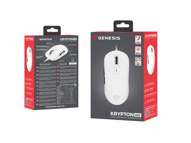 Genesis Krypton 660 Ratón Gaming Blanco