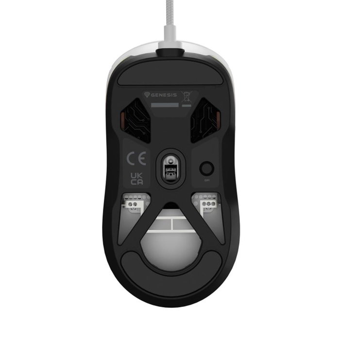 Genesis Ratón Gaming Krypton 660 Blanco, Ratón Óptico para Juegos con Sensor Pixart PAW3327 y Retroiluminación RGB, 12000 DPI
