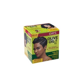 Organic Root Stimulator ORS New Growth Relaxer Extra Strength - Kit alisado con aceite de oliva para retocar zonas del cabello