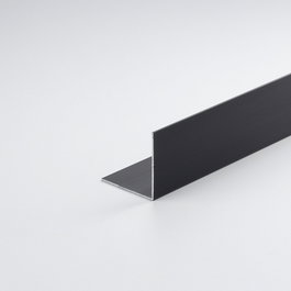 Arcansas Perfil de Ángulo de Aluminio Negro Cepillado para Bricolaje, 2000 x 20 x 20 mm