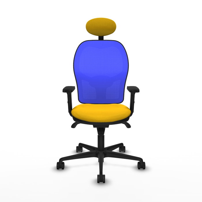 PIQUERAS Y CRESPO Silla de oficina Jorquera con mecanismo sincro, amarillo y azul PIQUERAS Y CRESPO Silla de oficina Jorquera con mecanismo sincro, amarillo y azul