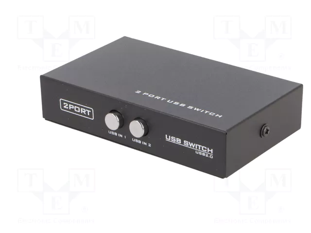 GEMBIRD Switch USB 2.0 Negro Aluminio