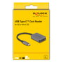 DeLOCK Lector de tarjetas USB Type-C 91009 Gris