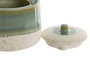 DKD Home Decor Tetera de Porcelana y Bambú Jade 24, 1L, Verde Jade