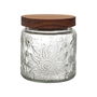Home Deco Factory Bote Relieve Vidrio Tapa Acacia 500 Ml