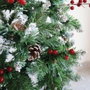 Bambasy Árbol de navidad artificial efecto nieve con acebo y pilas 1,8M