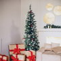 Bambasy Árbol de navidad artificial efecto nieve con acebo y pilas 1,8M
