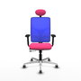 PIQUERAS Y CRESPO Silla de oficina Motilla con mecanismo Sincro/Traslack Rosa y Azul