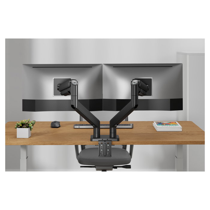 Digitus Dual Monitorhalterung, 2 Pantallas hasta 45 Pulgadas, Soporte de Doble Brazo con Capacidad de 20 kg por Monitor, Referencia DIGITUS