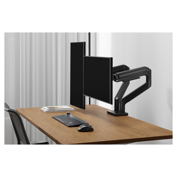 Digitus Dual Monitorhalterung, 2 Pantallas hasta 45 Pulgadas, Soporte de Doble Brazo con Capacidad de 20 kg por Monitor, Referencia DIGITUS