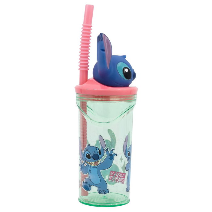 Safta Vaso con figurita 3D Stitch Flowers 360 ml - Modelos surtidos
