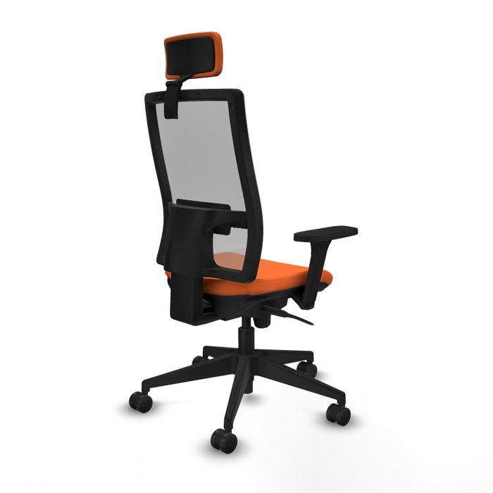 PIQUERAS Y CRESPO Silla de oficina Horna con mecanismo Sincro, Tela Naranja y Malla Gris PIQUERAS Y CRESPO Silla de oficina Horna con mecanismo Sincro, Tela Naranja y Malla Gris