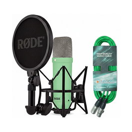 Rode Microphones NT1 Signature Micrófono de Estudio con XLR-Kabel + Desktop Studio Arm - Bundle hellgrn