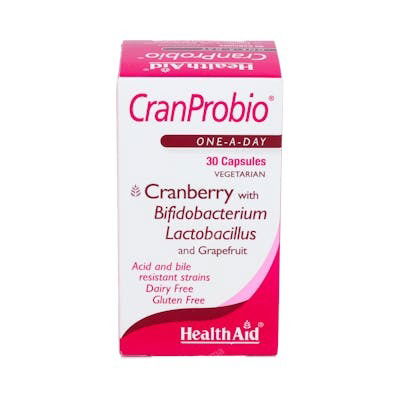 Health Aid Cranprobio 30 Cápsulas Vegetales Suplemento Arándano Rojo, Pomelo y Probióticos Health Aid Cranprobio 30 Cápsulas Vegetales Suplemento Arándano Rojo, Pomelo y Probióticos